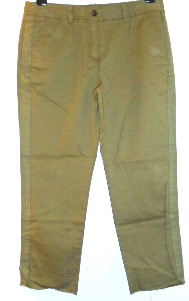 NEXT Taper Leg Wash Chinos Khaki 100 Cotton Trousers Size 16 Reg Nes