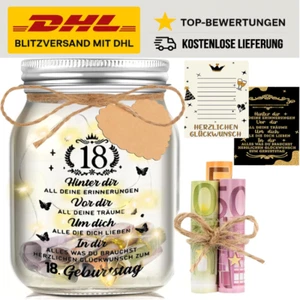 LED Flaschenlicht Geschenk 18. Geburtstag Geldgeschenk - Bild 1 von 8
