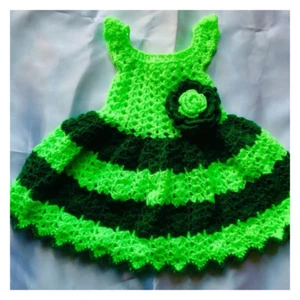 Crochet 6-12 month baby girl dress set baby outfit crochet baby frock - Picture 1 of 5