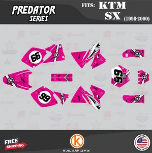 Graphics Kit for KTM 125SX 200SX 250SX 300SX 380SX (1998-2000) Predator-Magenta - Picture 1 of 6