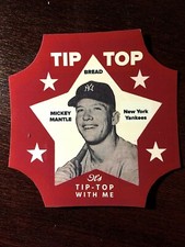 Replica Mickey Mantle 1952 TIP TOP Bread Label (peel off sticker)