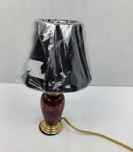 Small Table Lamp Desk Light with Black Fabric Shade, New Shade, 10" Tall-Works - Picture 1 of 9