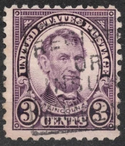 Sn:US #584 1925 3 Cent US STAMP Abraham Lincoln - 1922-1926 Regular Issue - Picture 1 of 2