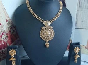Neu Indisch Afgani Halskette Ohrringe Schmuck Set Hochzeit Party Kleidung - Bild 1 von 4