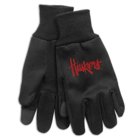 Nebraska Huskers Technology Gloves NEW! Free Ship One Size Fits Most Cover