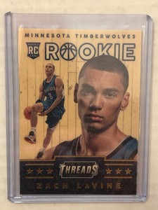Zach Lavine 2014-15 Panini Threads WOOD ROOKIE CARD RC #335 Bulls