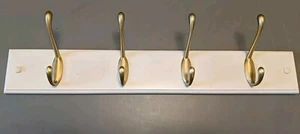 Style Selections 4-Hook 18.03-in x 2.76-in H White Rail and Gold Hooks - Picture 1 of 9