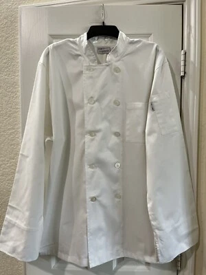 Uniforme de Chef Unisex EE. UU. Abrigo Largo Sheeve Doble Pecho Chaqueta Blanca Talla L Nuevo con Etiquetas* Foto 1 de 4
