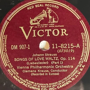 12" 78 RPM-Clemens Krauss/Vienna Philharmonic-Songs of Love Waltz/Victor 11-8215 - Imagen 1 de 4
