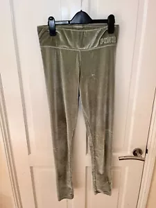 Women’s VICTORIA SECRET PINK GREEN Gym Leggings UK Size M, VGC - Picture 1 of 10