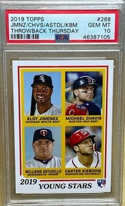 ELOY JIMENEZ & KIEBOOM CHAVIS ASTUDILLO 2019 TOPPS PSA 10 THROWBACK THURSDAY RC