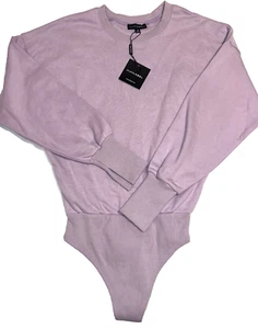 Body felpa perizoma manica lunga JLUXLABEL taglia small viola chiaro nuovo con etichetta - Foto 1 di 10