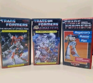 Transformers VHS Tapes Megatron's Master Plan The Rebirth Optimus Prime A25 - Picture 1 of 9