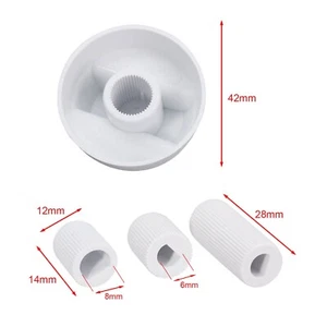 5x Universal Weiß Drehknopf Drehgriff Knebel mit Adaptern Herd Kochfeld Backofen - Bild 1 von 13
