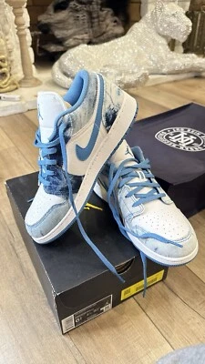 Nike Air Jordan 1 Low GS Washed Denim DM8947 100 GS Sizes - Image 1 of 4