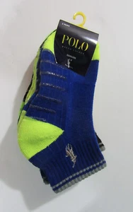 Polo Ralph Lauren Boys Quarter Socks Neon Multicolor 2-4, Shoe Size 6-10, 3 Pack - Picture 1 of 3