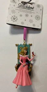 Dornröschen Aurora Weihnachtsschmuck Figur Disney Skizzenbuch - Neu - Bild 1 von 13