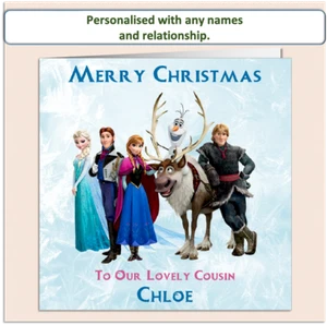 Personalisierte Frozen Figuren WEIHNACHTSKARTE Tochter Enkelin Nichte FRZ3 - Bild 1 von 6