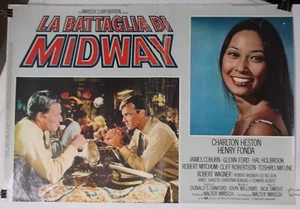 BATTLE of MIDWAY 1976 Italian Fotobusta POSTER~Christina KOKUBO~Charlton HESTON - Picture 1 of 5