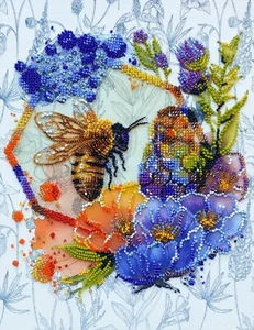 Abris Art AB-906 Bead Embroidery Kit Flower Honey, Needlepoint Kit, Beadwork Kit - Picture 1 of 14