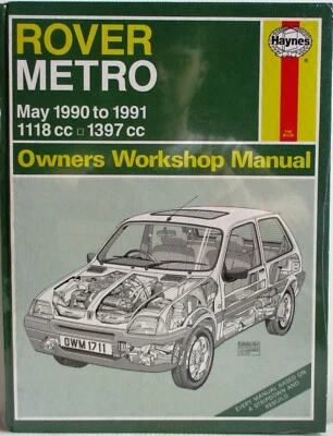 Haynes - Rover Metro Maggio 1990 A 1991 - Proprietari Manuale Officina - Quasi - Immagine 1 di 4