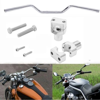 Kit de manillar y elevador de 1" estilo Street Bob Club para Harley Sportster Dyna Softail Foto 1 de 4
