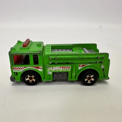 Mattel Hot Wheels 1976 Vintage Green Fire Eater Fire Rescue Race Truck Motor 9 Foto 1 de 4