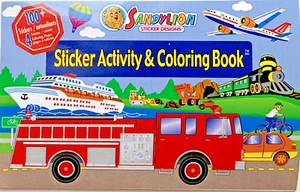 2003 Sandylion 5.5" x 8.5" Sticker Activity & Coloring Book -Cars & Plane -36006 - Picture 1 of 9