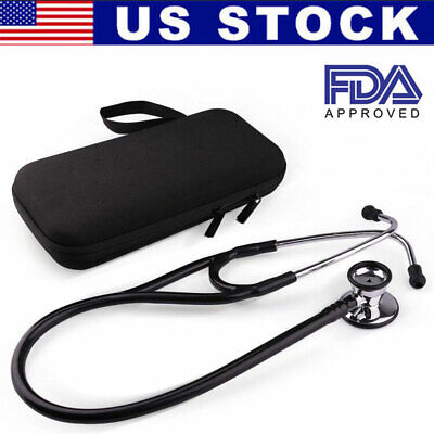 Cardiology Stethoscope Tunable Diaphragm Professional Dual Head W/ Carrying Box • 22.79$
