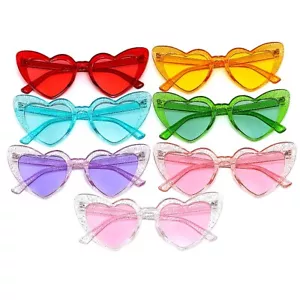 Brand Heart Shaped Sunglasses Black White Eyewear Men Shade UV400 Retro Love - Picture 1 of 43
