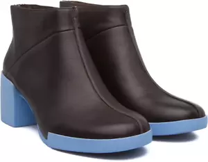 CAMPER Women's Bootie LOTTA Leather Rubber Sole Dk Brown Blue Size 37 US 6.5 -7 - Picture 1 of 22