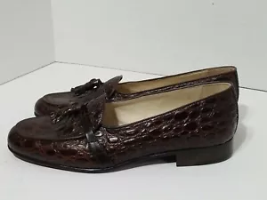 Scarpe mocassini vintage Belmondo uomo nappa marrone 8,5 M nuove NOS CROC - Foto 1 di 7