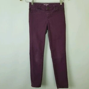 Cat & Jack Burgundy Faux Pocket Skinny Jeggings Kid's Size 10 - Picture 1 of 8