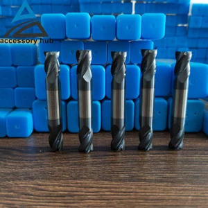 5x 4Flute 3/8" x 9/16" x 2-1/2" Double End Solid Carbide End Mill - TiALN U.S.A - Picture 1 of 11