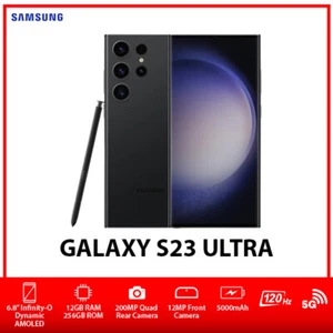 (New) Samsung Galaxy S23 Ultra 5G Dual SIM Android Mobile Phone - Black/12+256GB - Picture 1 of 5