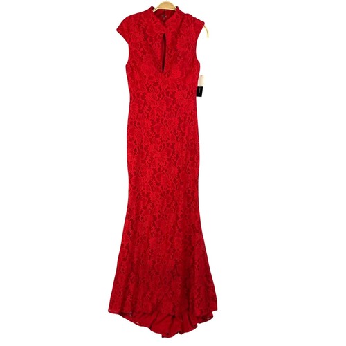 VALENTINO Abito da sera a sirena Betsy & Adam abito da ballo donna taglia 10 pizzo rosso made in USA