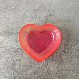 Ciotolina cuore porta gioielli e anelli rosa fluo glitterato - Foto 1 di 4