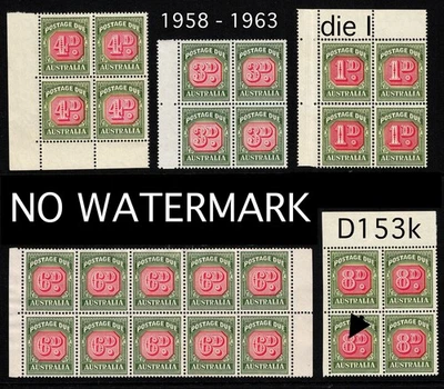 AUSTRALIA GASTOS DE ENVÍO: BLOQUESx4: 1d, 3d, 4d, 8d + 5x2 BLOQUE 6d SIN WMK @ CV$350 Foto 1 de 4