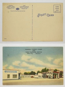 Miles City MT Hammill Tourist Court Park Standard Service AAA Gas Station c1940s - Picture 1 of 1