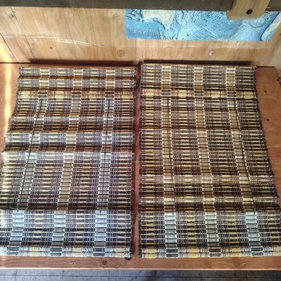 Tonos romanos de caña tejida vintage - Win-Glo San Jose, CA - Juego de 2 - 33 pulgadas x 21,5 pulgadas Foto 1 de 4