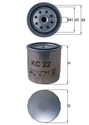 MAHLE KC22 FUEL FILTER - Image 1 of 1