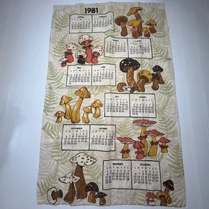 Vintage Pilz Kalender Geschirrtuch Küchenwäsche 1981 Retro - Bild 1 von 9
