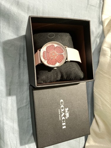 Orologio da donna Coach 14503231 Perry rosa quadrante floreale cinturino in pelle rosa