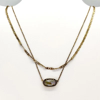 Collar Colgante Kendra Scott Elisa Multi Hilo En Abulón Blanco/Oro De Colección Foto 1 de 3