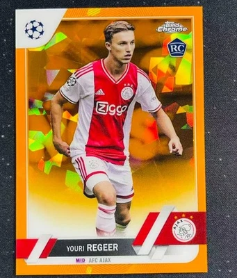 Youri Regeer 2022-23 Topps Chrome UEFA Sapphire Edition Orange 45/50 RC #179 - Image 1 of 2