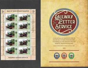 ISLE OF MAN POST OFFICE AND RAILWAYS LETTER SERVICE FOLDER AND 3 SHEETS MNH 2018 - Picture 1 of 3