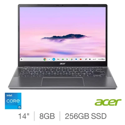 Acer Chromebook Plus 514, i5, 8GB RAM, 256GB SSD, 14 inch Laptop, NX.J5XEK.005 - Image 1 of 4