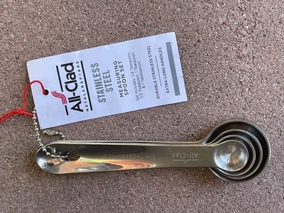 All-Clad Stainless Steel 4 Piece Measuring Spoon Set Stainless Steel New - Image 1 of 3