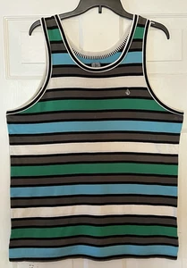 Volcom Men's Size Large Striped Pavement Tank Top Shirt Skate Surf - Picture 1 of 8