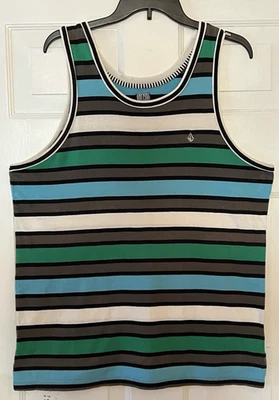 Volcom Men's Size Large Striped Pavement Tank Top Shirt Skate Surf - Image 1 of 4